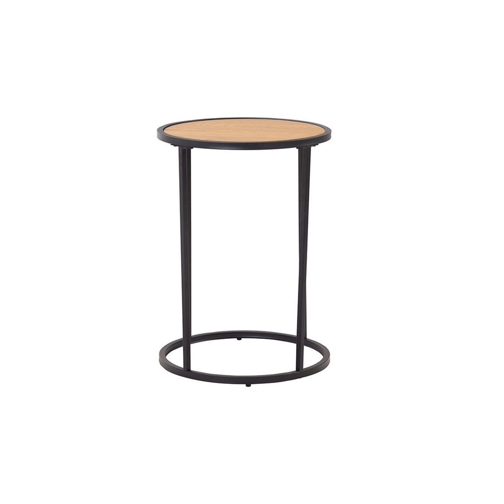 BRADFORD Side Table 40cm  - Natural & Black gallery detail image