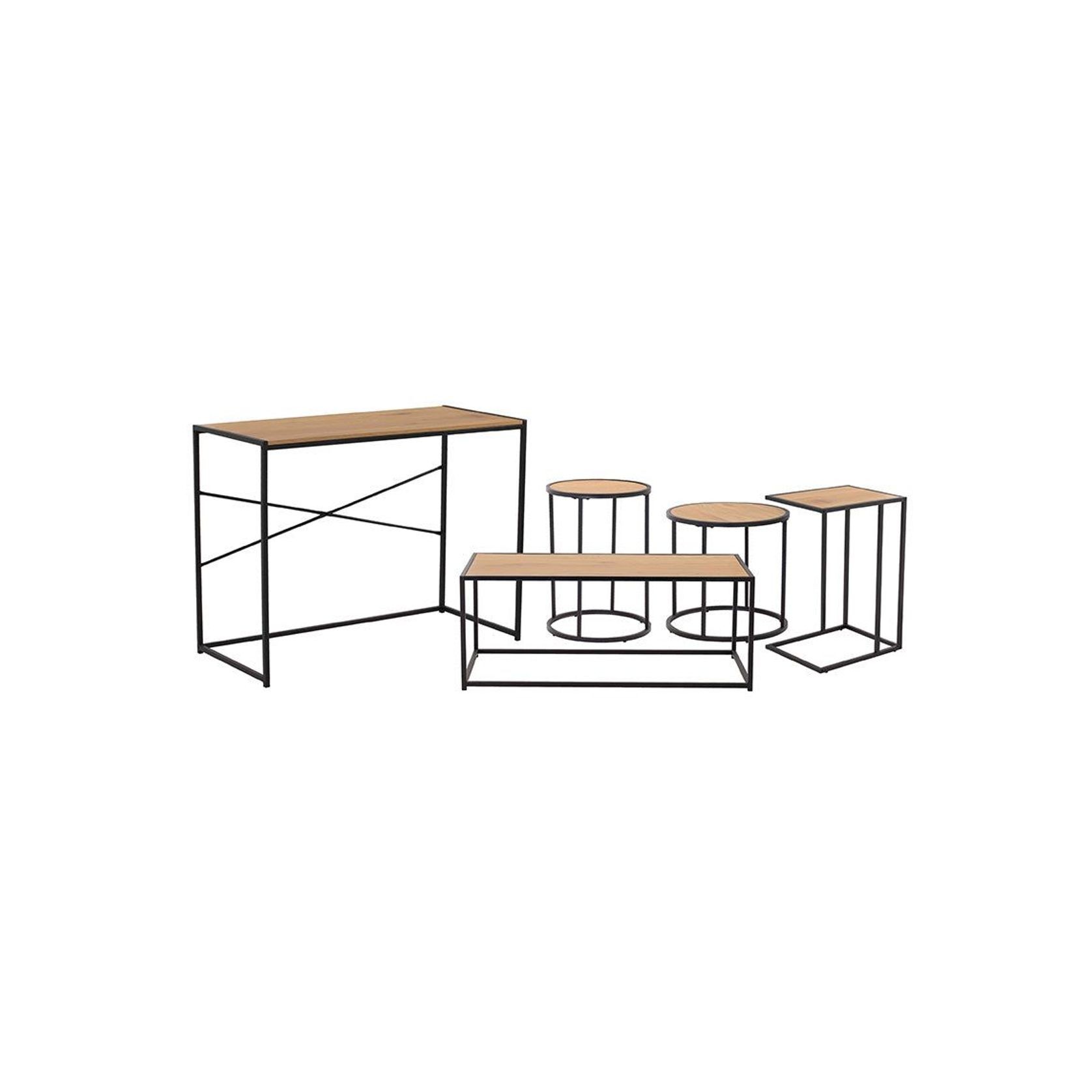 BRADFORD Coffee Table 100cm - Natural & Black gallery detail image