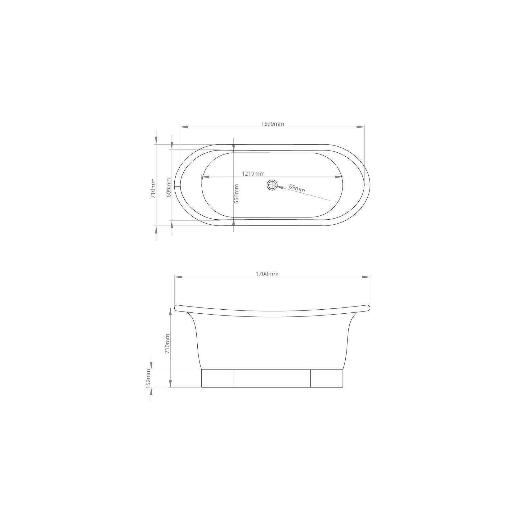 The Copper Bath Tub - Shanti Copper Double Slipper Smooth 1700mm - CB5017-D67 gallery detail image