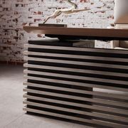 PHOENIX Executive Desk with Right Return 2.2M - Warm Oak & Black gallery detail image