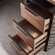 PHOENIX Sit & Stand Electric Lift Executive Desk with Right Return 1.8M - Warm Oak & Black gallery detail image