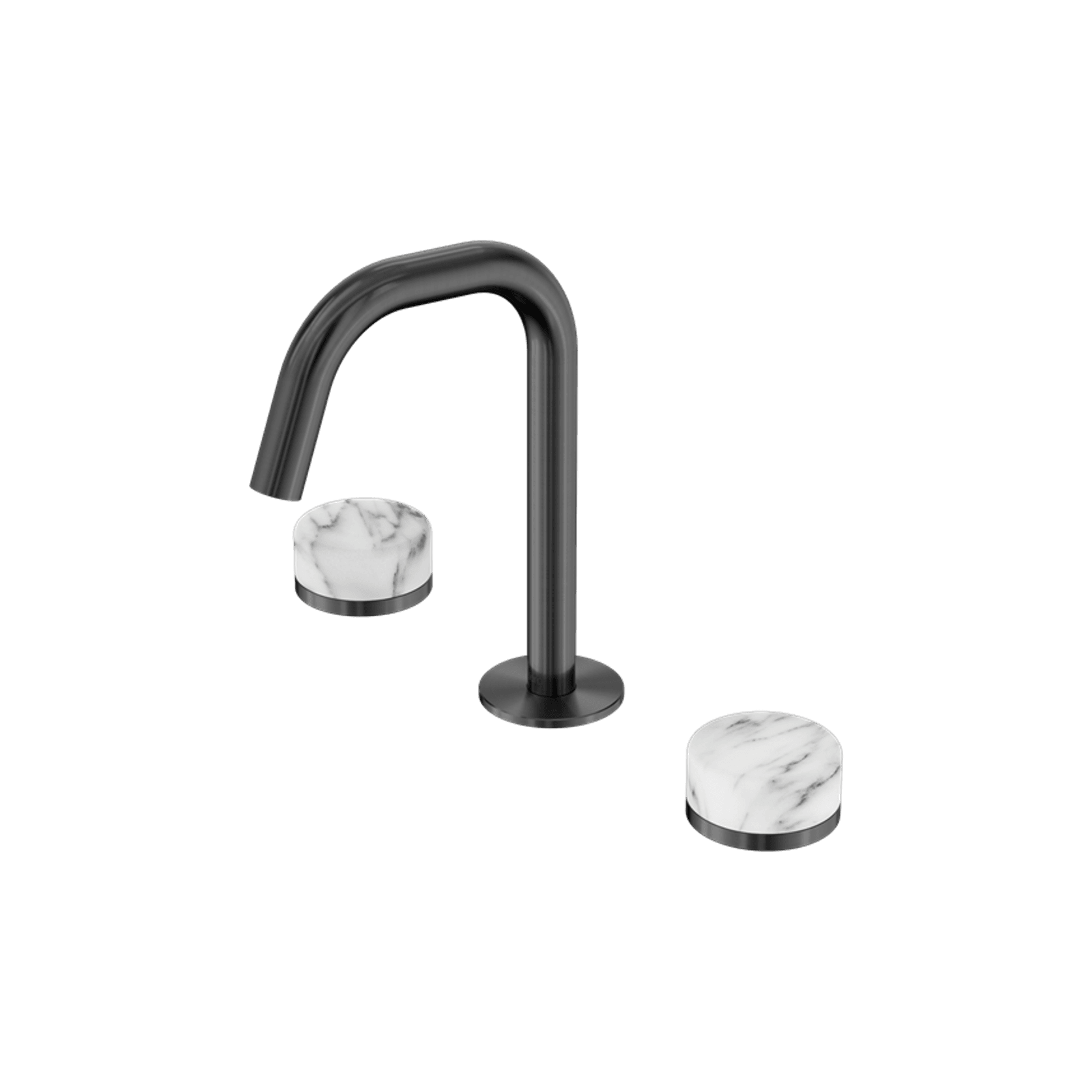 Serenity Basin Set Edge Spout With Arabescato Corchia Handle Gun Metal gallery detail image