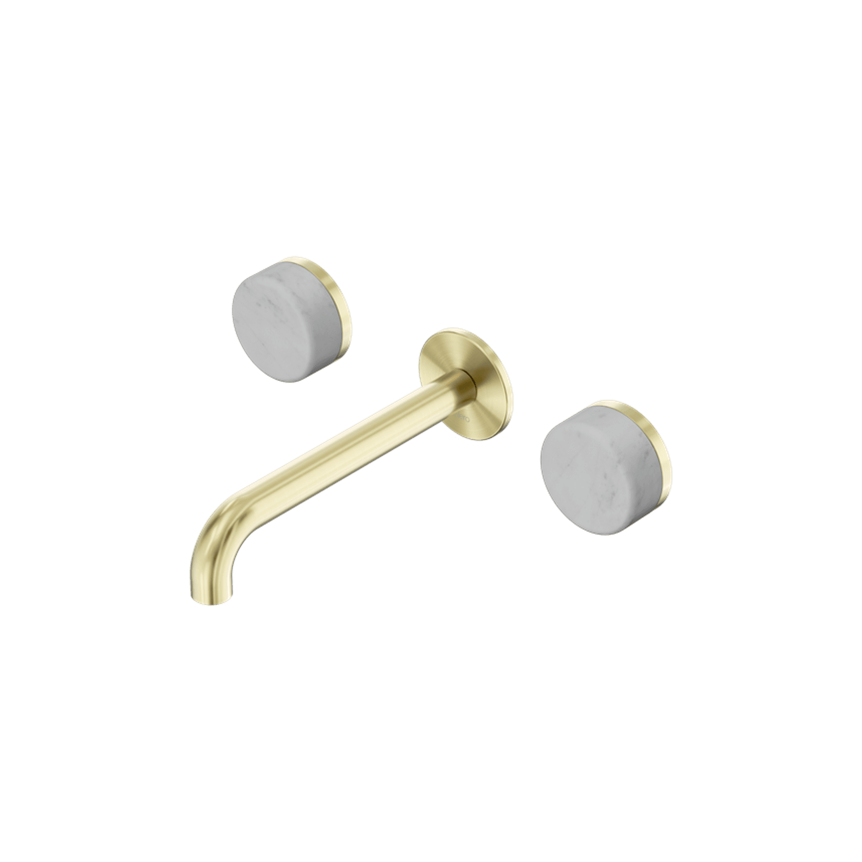 Serenity Wall Basin Set 160mm Spout With Carrara Handle Brushed Gold gallery detail image