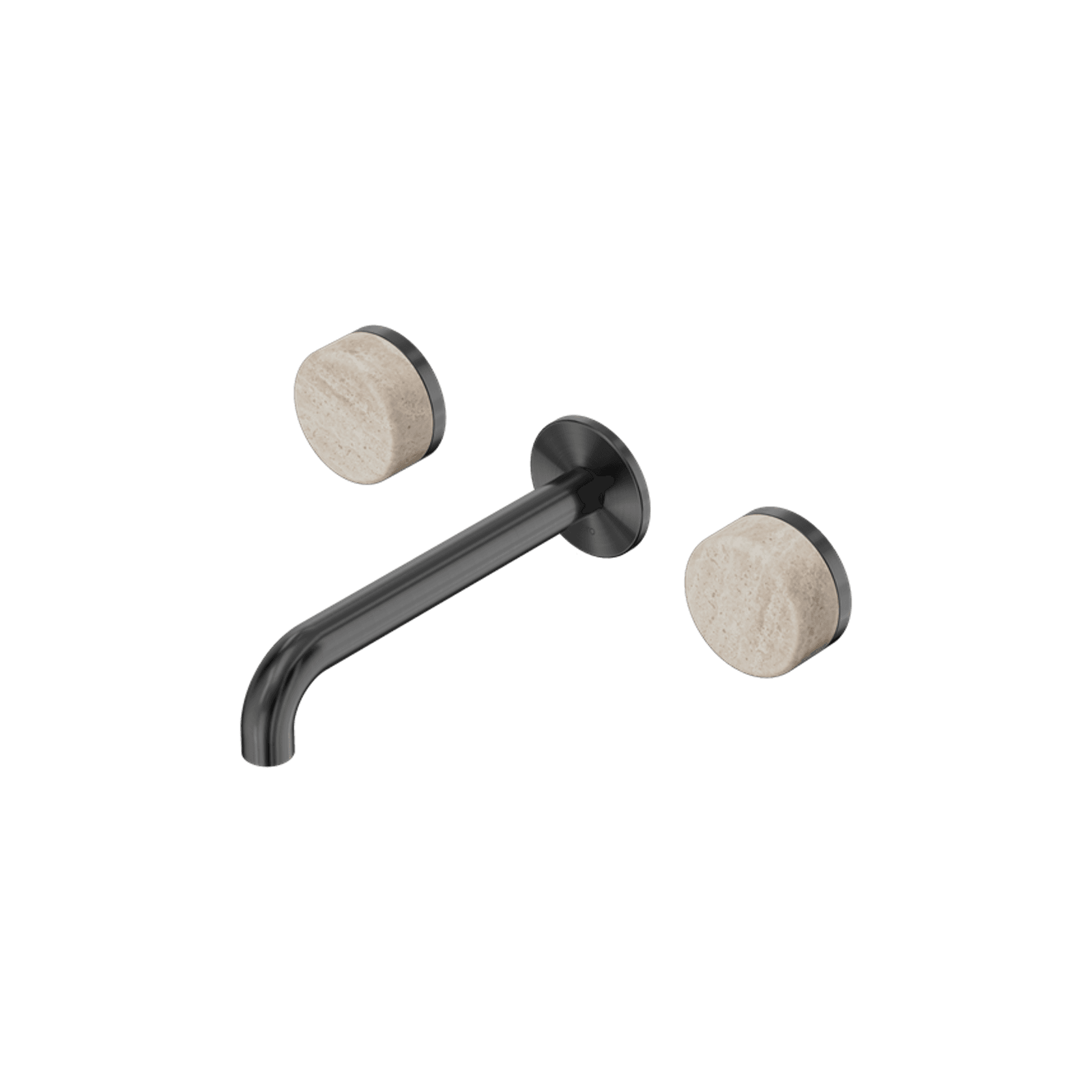 Serenity Wall Basin Set 160mm Spout With Rome Travertine Handle Gun Metal gallery detail image