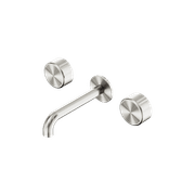 Serenity Wall Basin Set 185mm Spout With Metal Handle Brushed Nickel gallery detail image