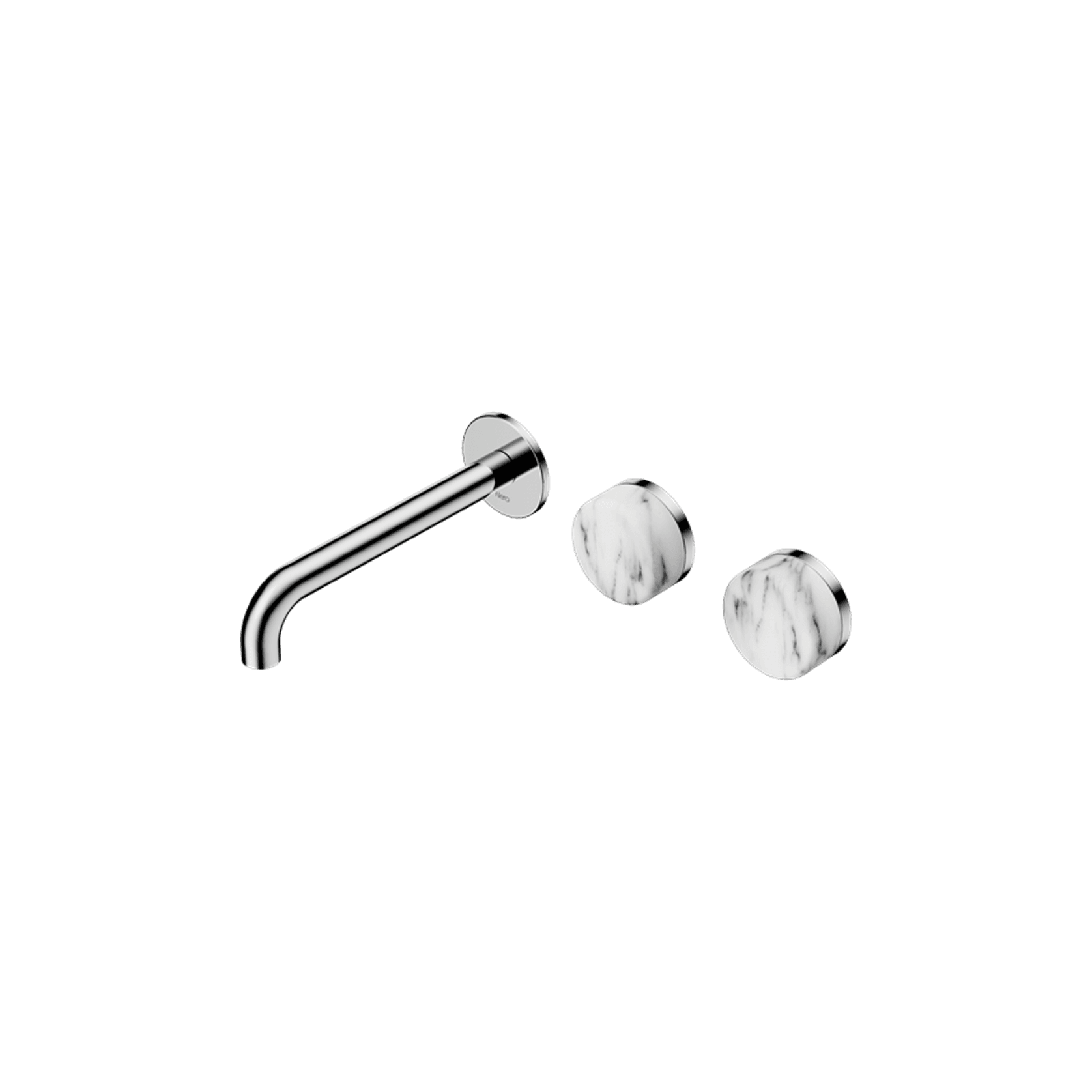 Serenity Wall Basin Set 160mm Offset Spout With Arabescato Corchia Handle Chrome gallery detail image