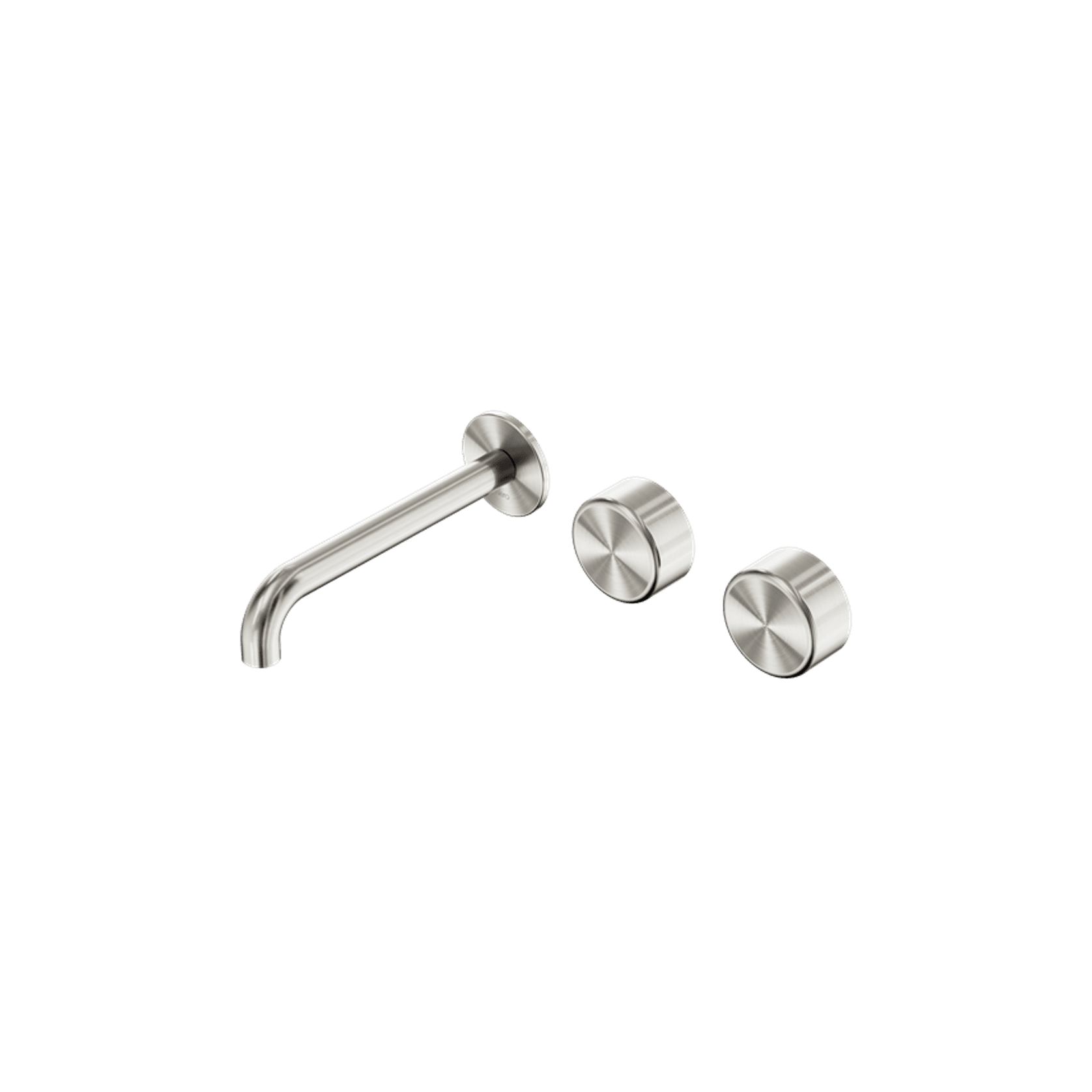Serenity Wall Basin Set 185mm Offset Spout With Metal Handle Brushed Nickel gallery detail image