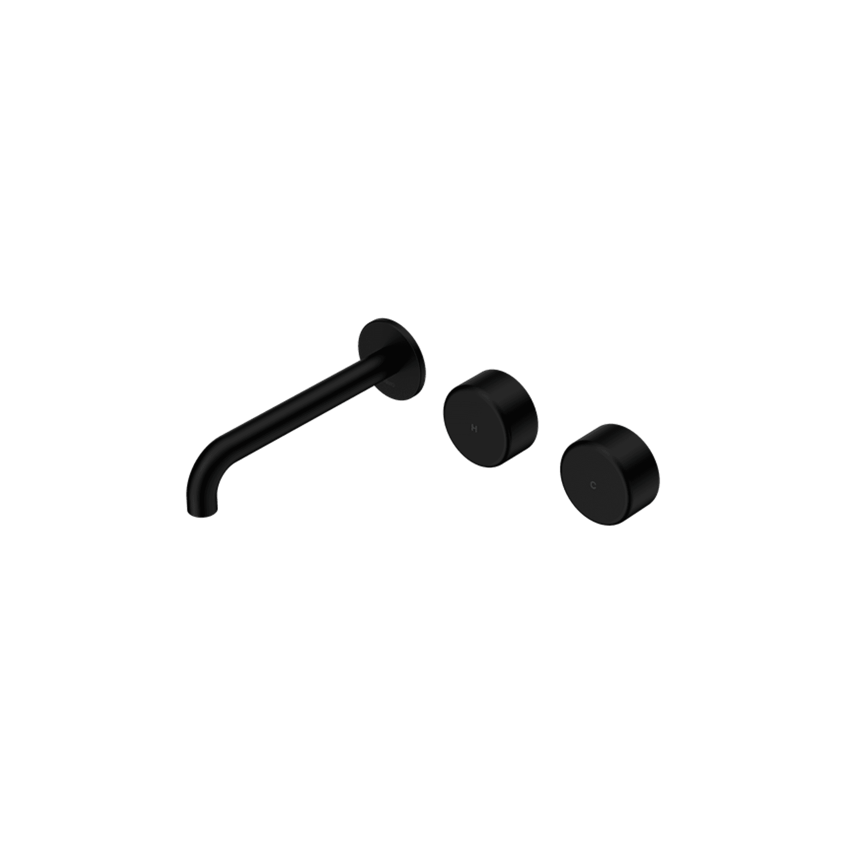 Serenity Wall Basin Set 220mm Offset Spout With Metal Handle Matte Black gallery detail image