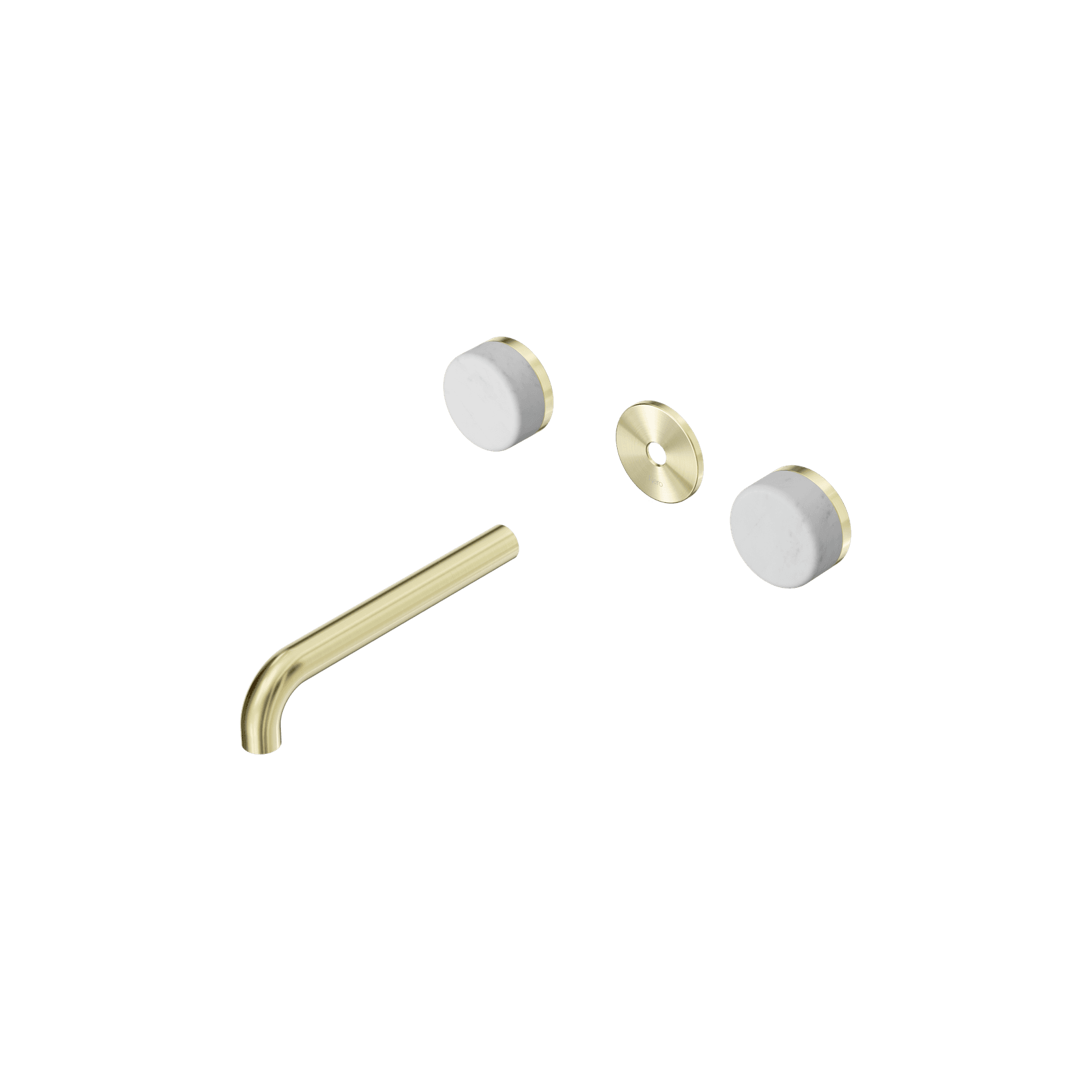 Serenity Wall Basin 185mm Spout + Carrara Handle Brushed Gold gallery detail image
