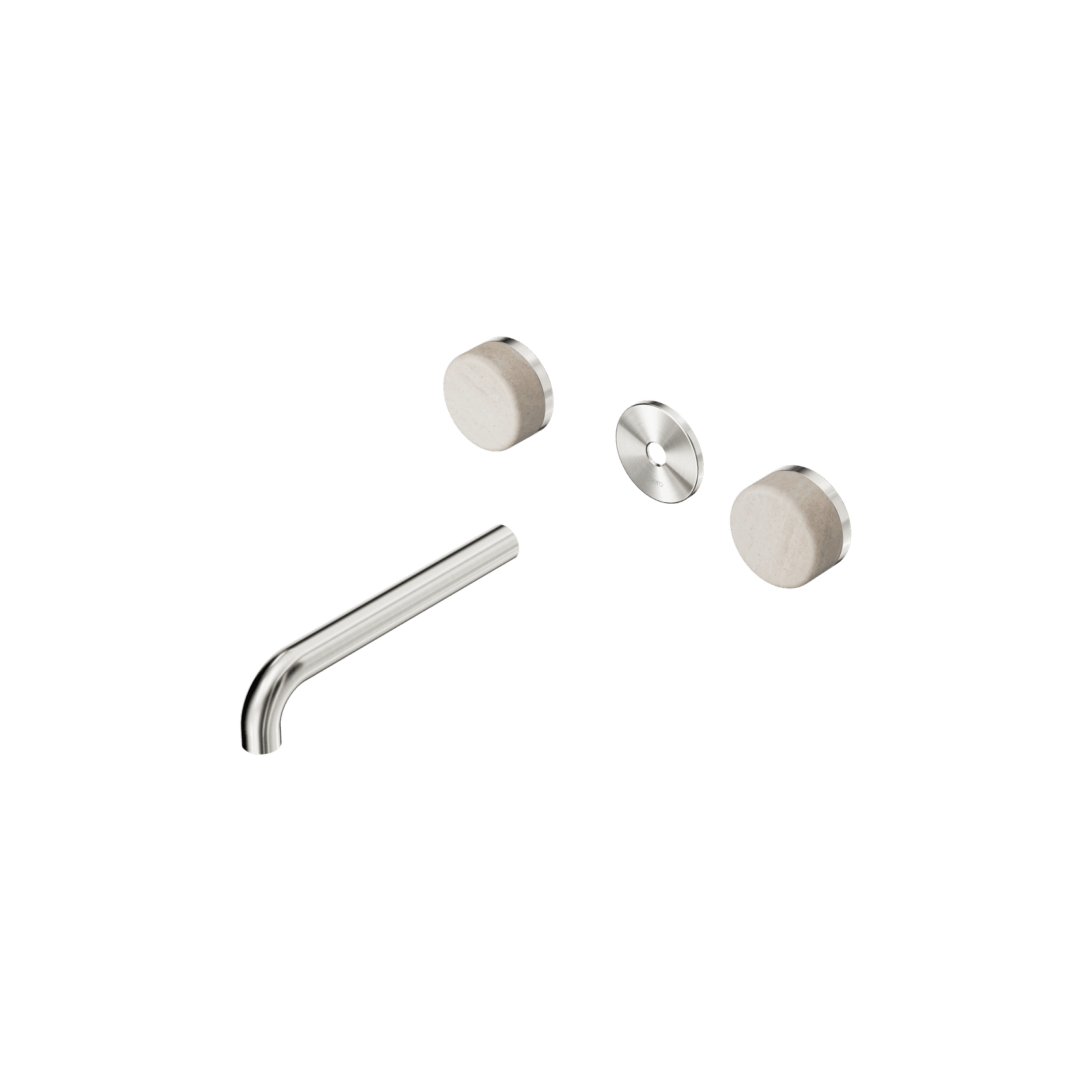 Serenity Wall Basin 185mm Spout + Rome Travertine Handle Brushed Nickel gallery detail image