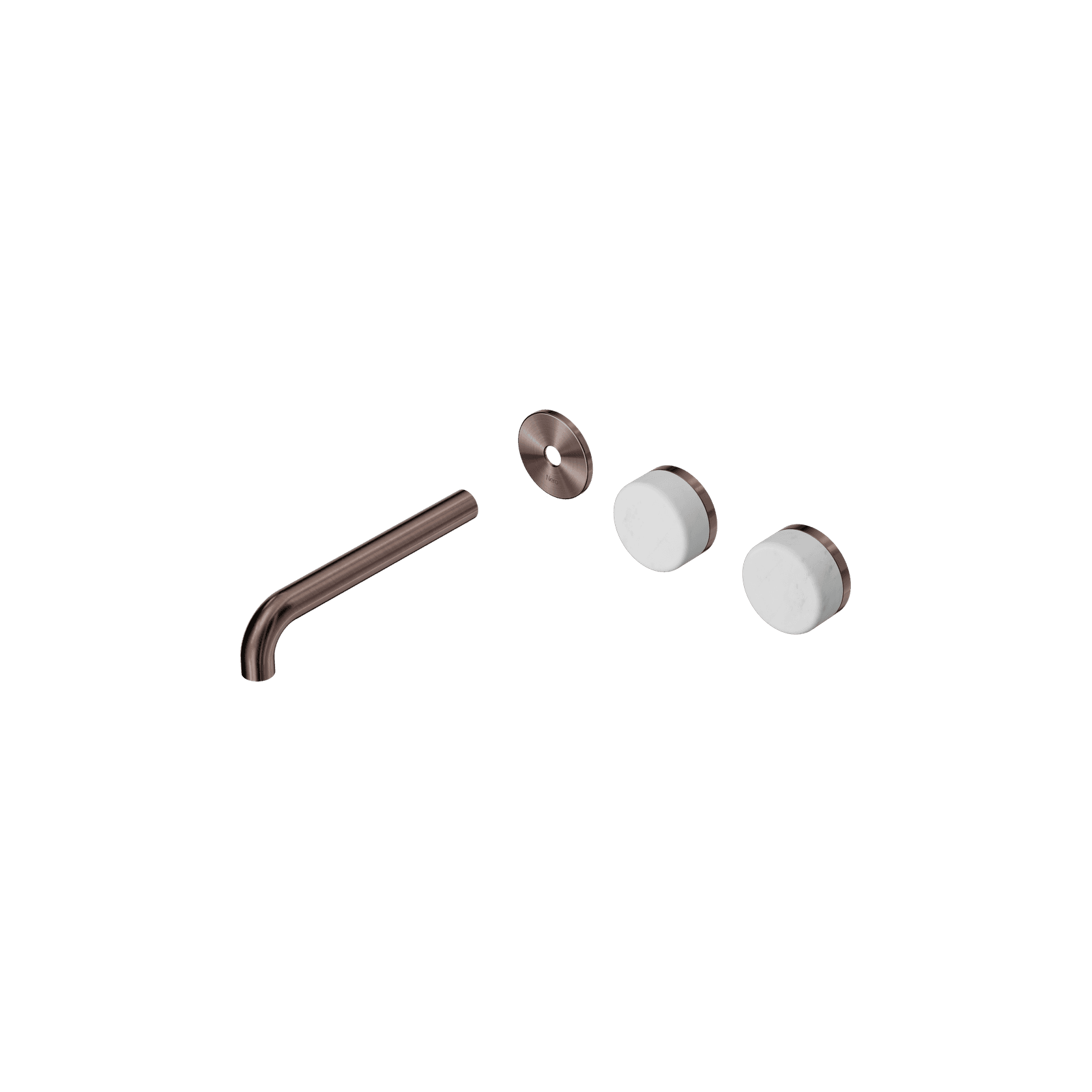 Serenity Wall Basin 185mm Offspout + Carrara Handle Brushed Bronze gallery detail image