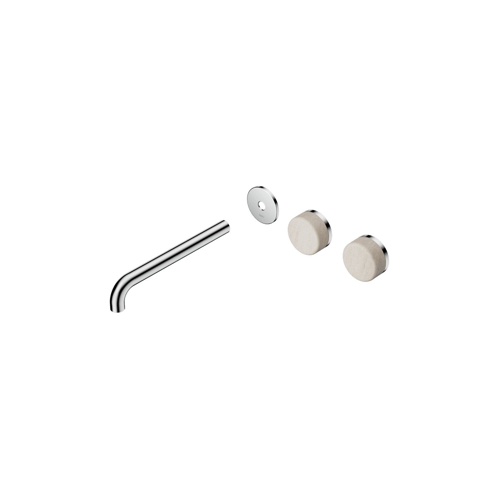 Serenity Wall Basin 220mm Offspout + Rome Travertine Handle Chrome gallery detail image