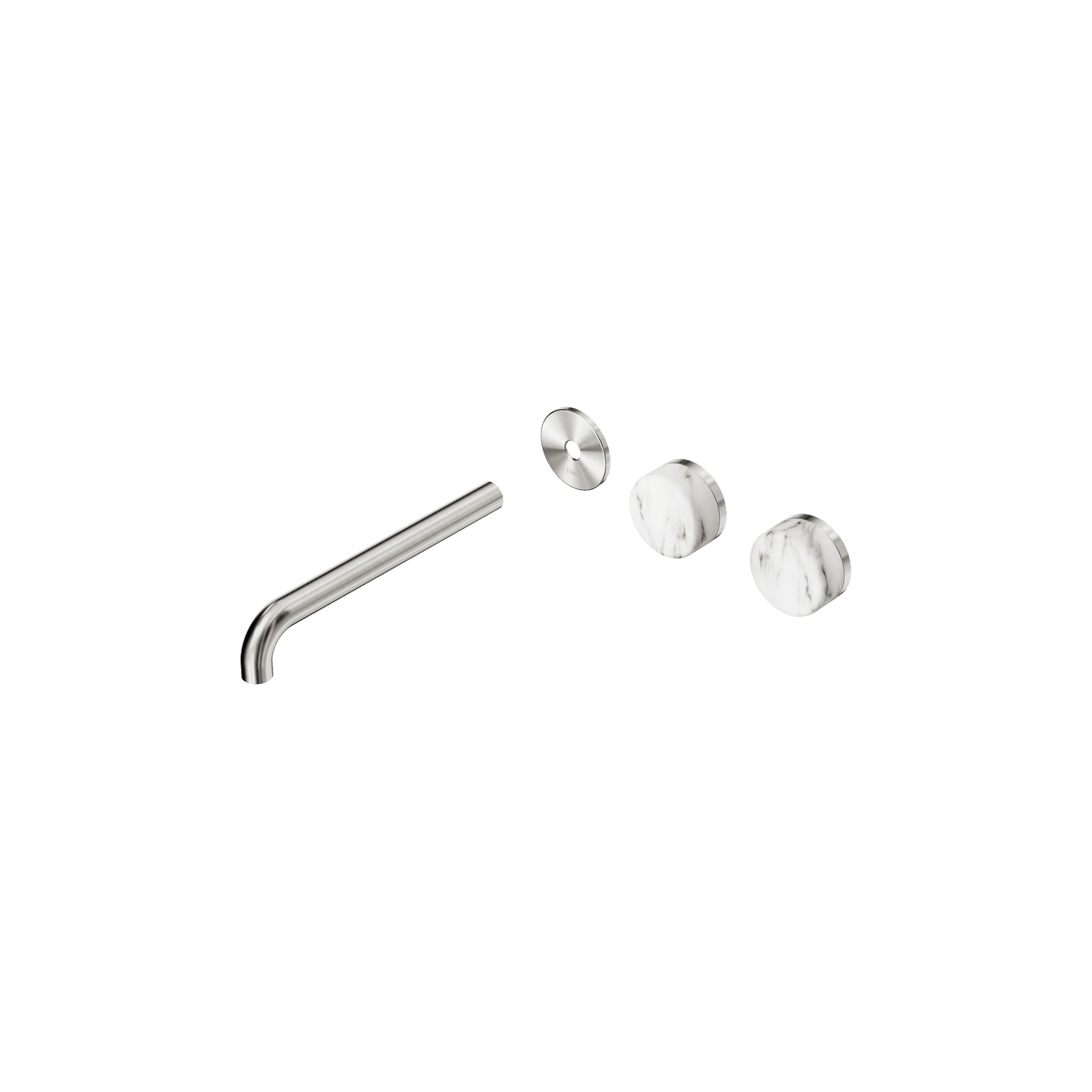 Serenity Wall Basin 220mm Offspout + Arabescato Corchia Handle Brushed Nickel gallery detail image