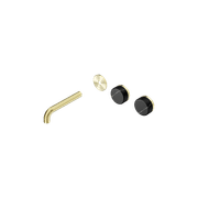 Serenity Wall Basin 160mm Offspout + Marquina Black Handle Brushed Gold gallery detail image