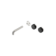 Serenity Wall Basin 160mm Offspout + Marquina Black Handle Brushed Nickel gallery detail image