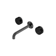 Serenity Wall Basin Set 185mm Spout With Marquina Black Handle Gun Metal gallery detail image