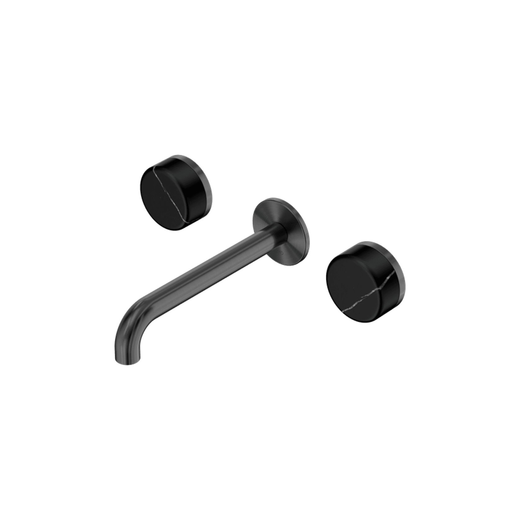Serenity Wall Basin Set 160mm Spout With Marquina Black Handle Gun Metal gallery detail image