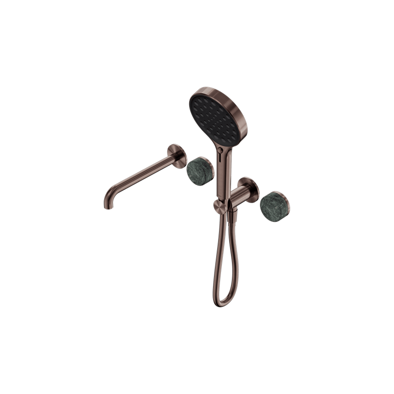 Serenity Shower System Spout Verde Alpi Handle And Serenity Hand Shower Brushed Bronze gallery detail image