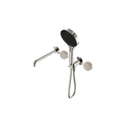 Serenity Shower System Spout Rome Travertine Handle And Serenity Hand Shower Brushed Nickel gallery detail image