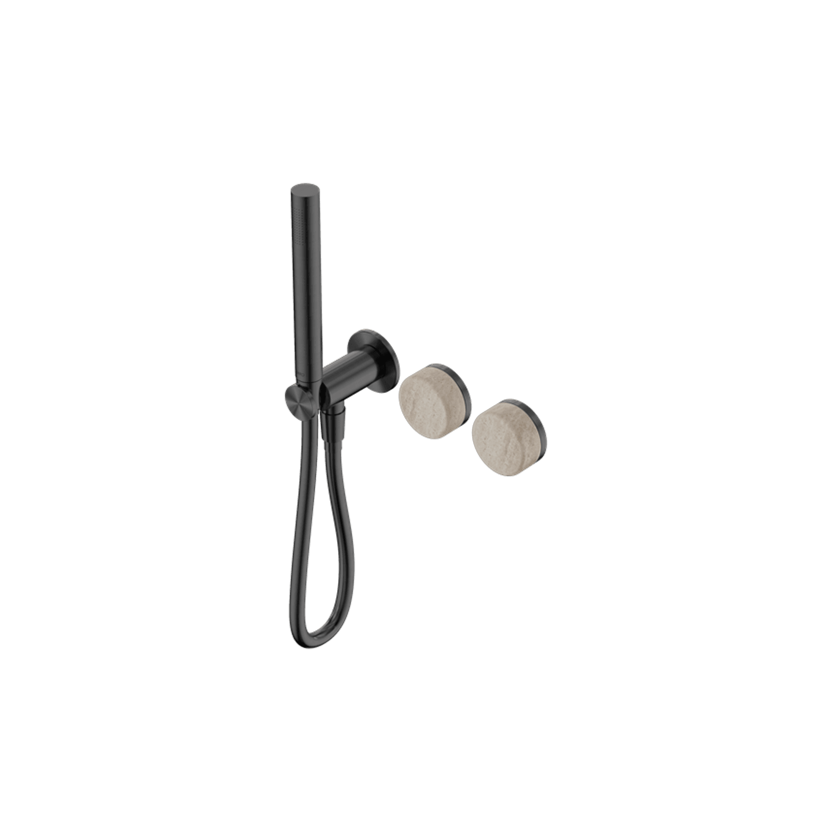 Serenity Shower System Rome Travertine Handle And Slim Shower Gun Metal gallery detail image