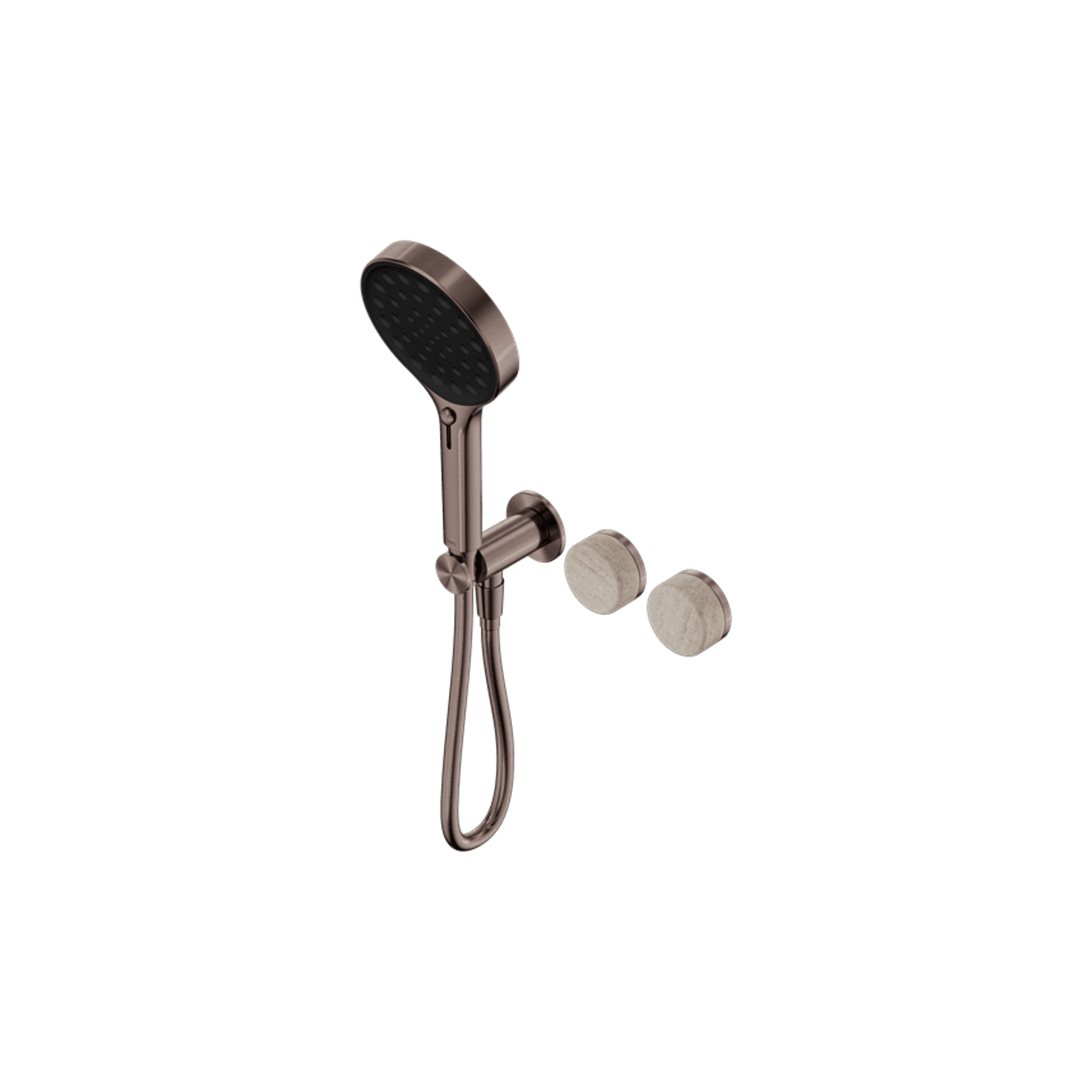 Serenity Shower System Rome Travertine Handle And Serenity Hand Shower Brushed Bronze gallery detail image