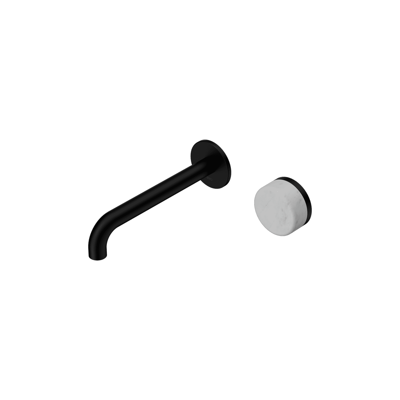 Serenity Wall Basin Mixer 220mm Spout Carrara Handle Matte Black gallery detail image