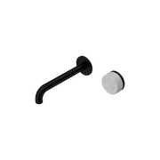 Serenity Wall Basin Mixer 220mm Spout Carrara Handle Matte Black gallery detail image