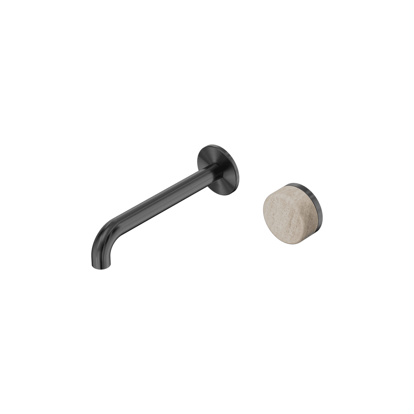 Serenity Wall Basin Mixer 160mm Spout Rome Travertine Handle Gun Metal gallery detail image