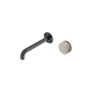 Serenity Wall Basin Mixer 160mm Spout Rome Travertine Handle Gun Metal gallery detail image