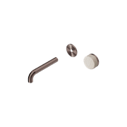 Serenity Wall Basin Mixer 160mm Spout Rome Travertine Handle Brushed Bronze gallery detail image