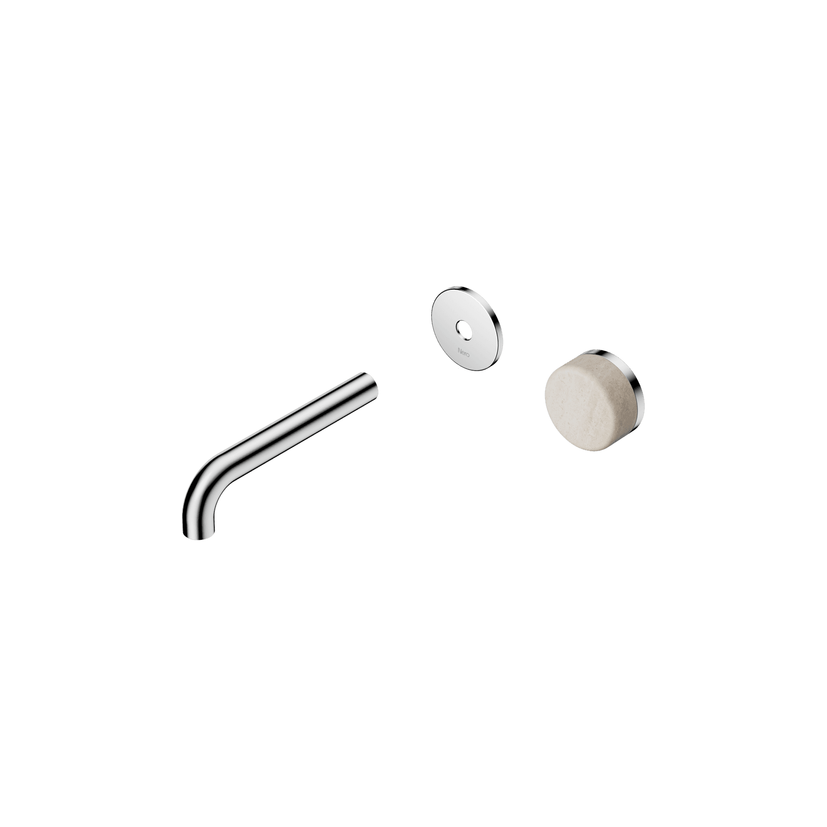 Serenity Wall Basin Mixer 160mm Spout Rome Travertine Handle Chrome gallery detail image