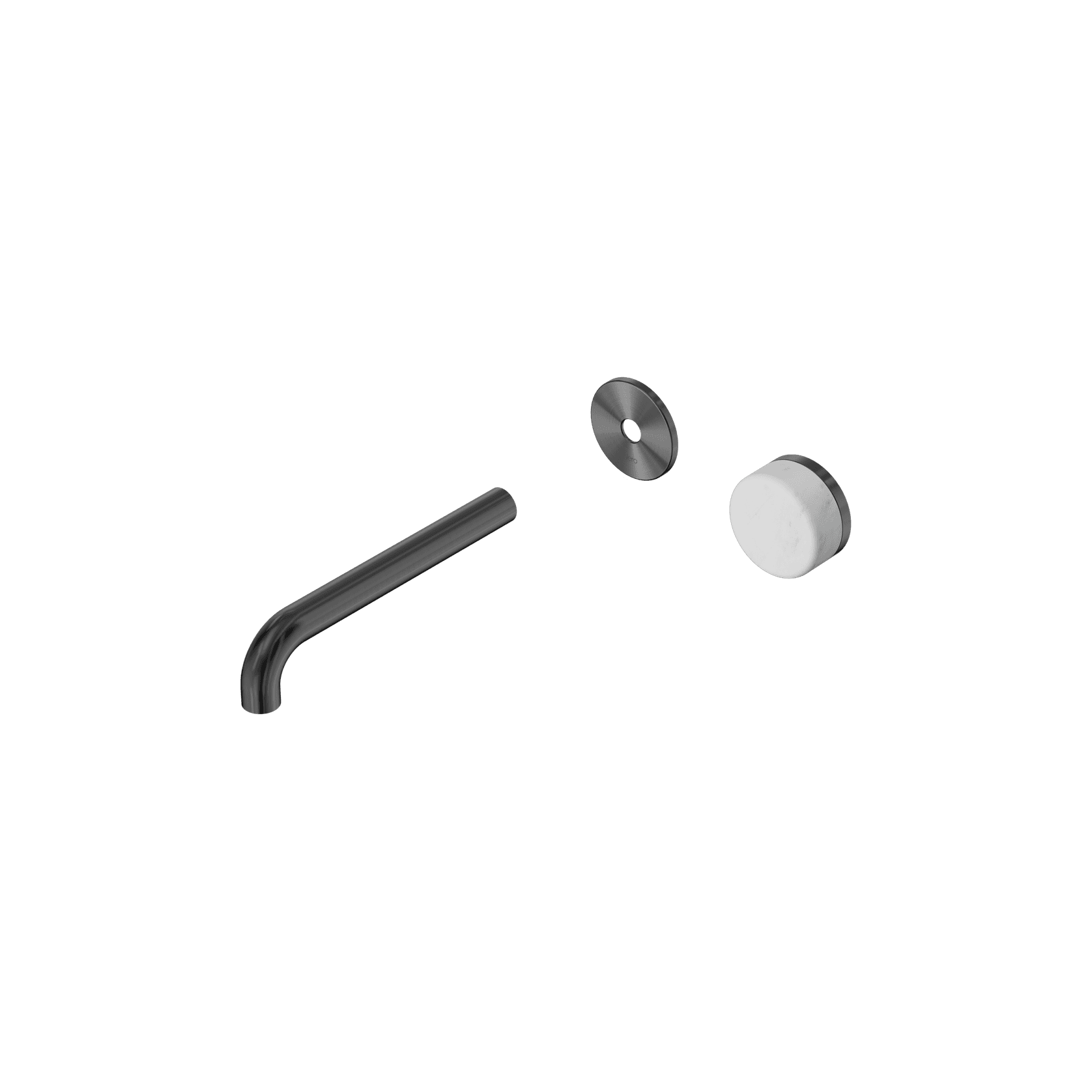Serenity Wall Basin Mixer 185mm Spout Carrara Handle Gun Metal gallery detail image