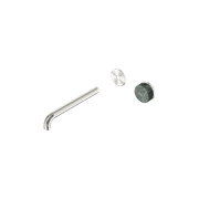 Serenity Wall Basin Mixer 220mm Spout Verde Alpi Handle Brushed Nickel gallery detail image