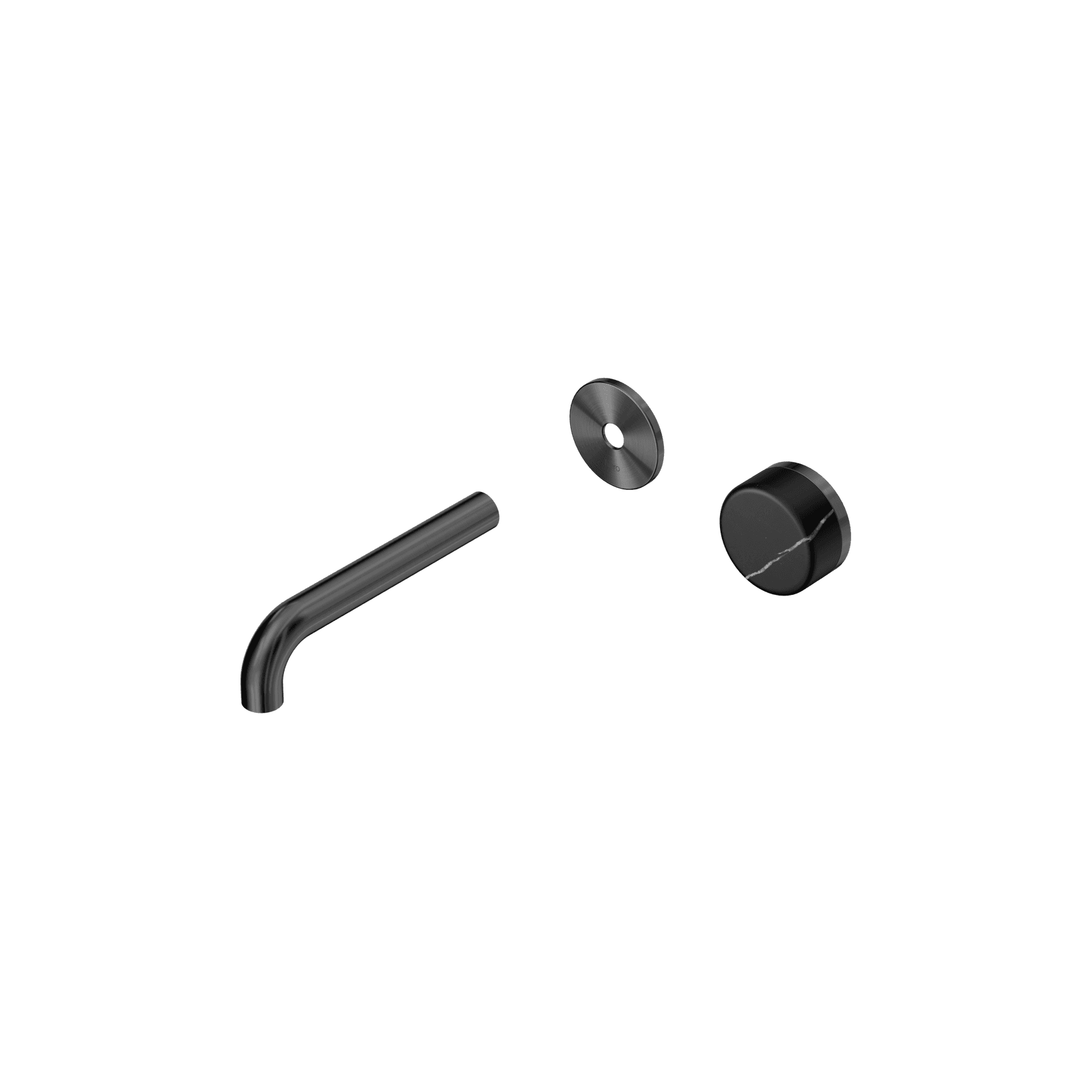 Serenity Wall Basin Mixer 160mm Spout Marquina Black Handle Gun Metal gallery detail image