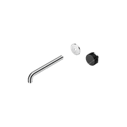 Serenity Wall Basin Mixer 220mm Spout Marquina Black Handle Chrome gallery detail image