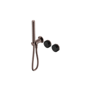 Serenity Shower System Marquina Black Handle And Slim Shower Brushed Bronze gallery detail image