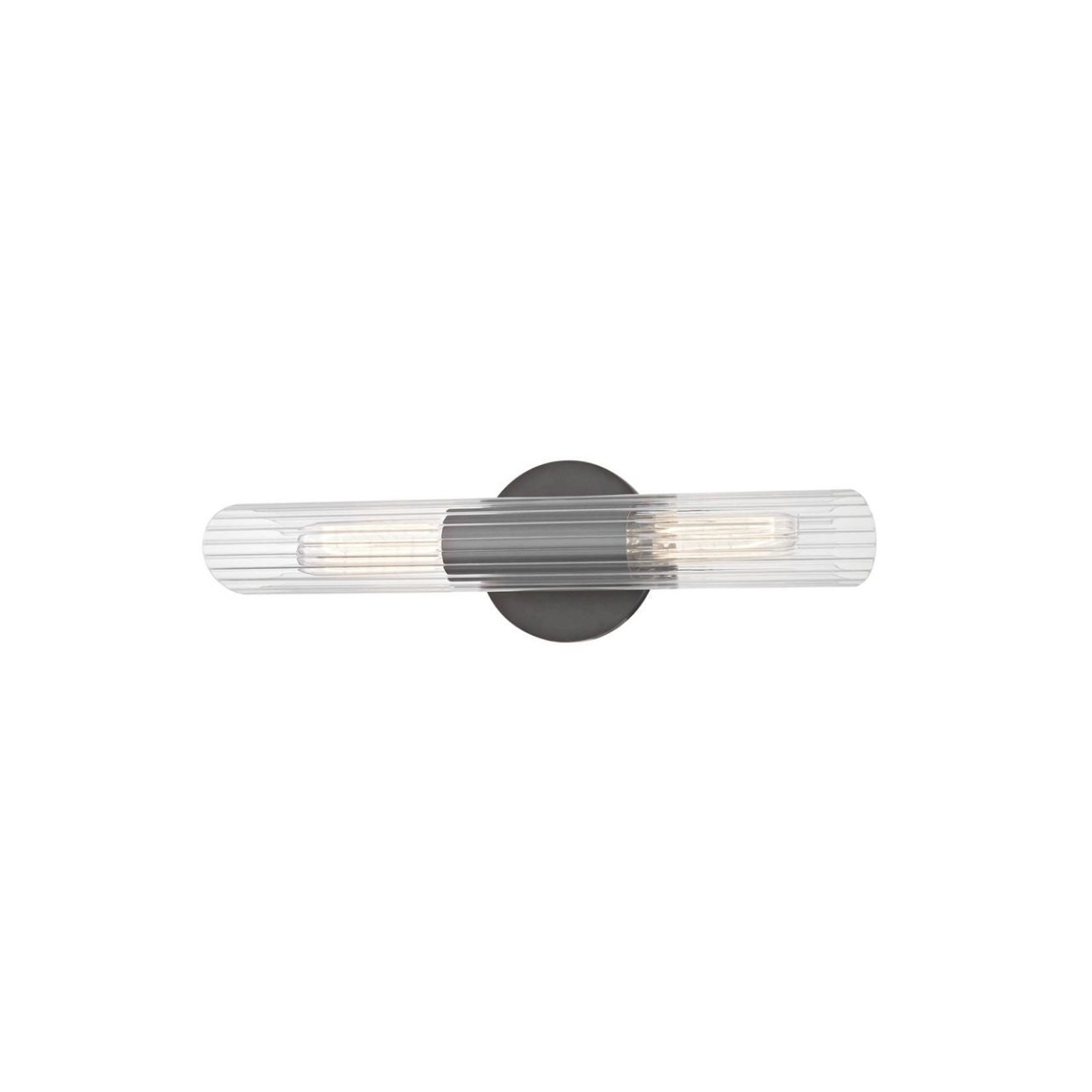 Bay 2 Light Glass Wall Light - Small in Old Bronze gallery detail image