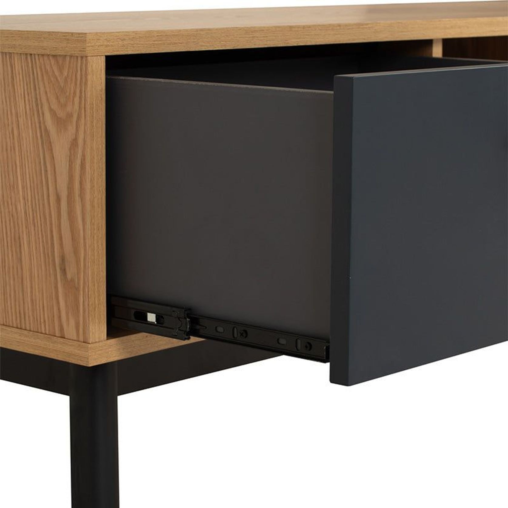 CASTOR Entertainment TV Unit 150cm - Natural, Navy Blue & Black gallery detail image