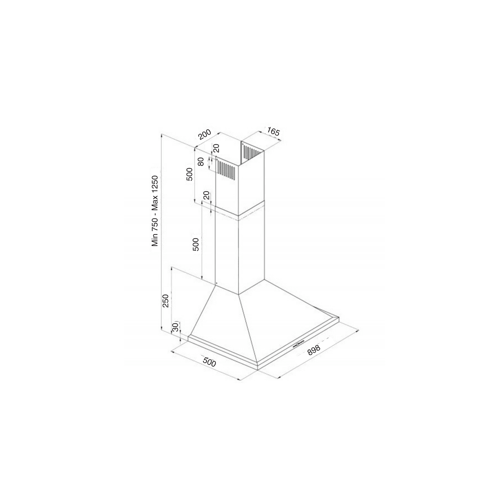 IK52 90cm Stainless Steel Wall Unit gallery detail image