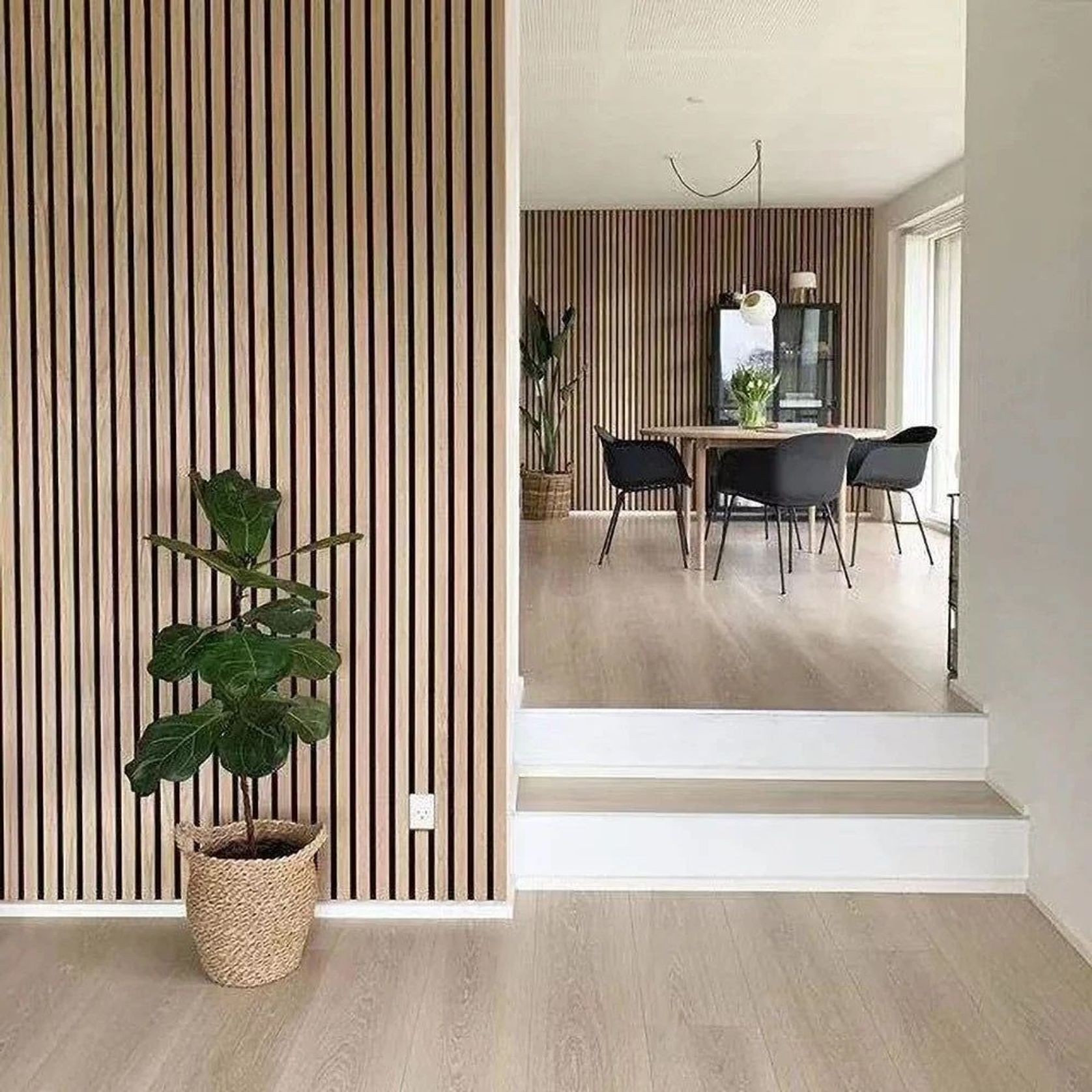 WOODFLEX Flexible Acoustic Wood Slat Wall Panel, Oak Veneer - 2700mm x 600mm gallery detail image