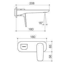 Contura II Wall Basin/Bath Mixer 180mm - Trim Kit | Brushed Nickel gallery detail image