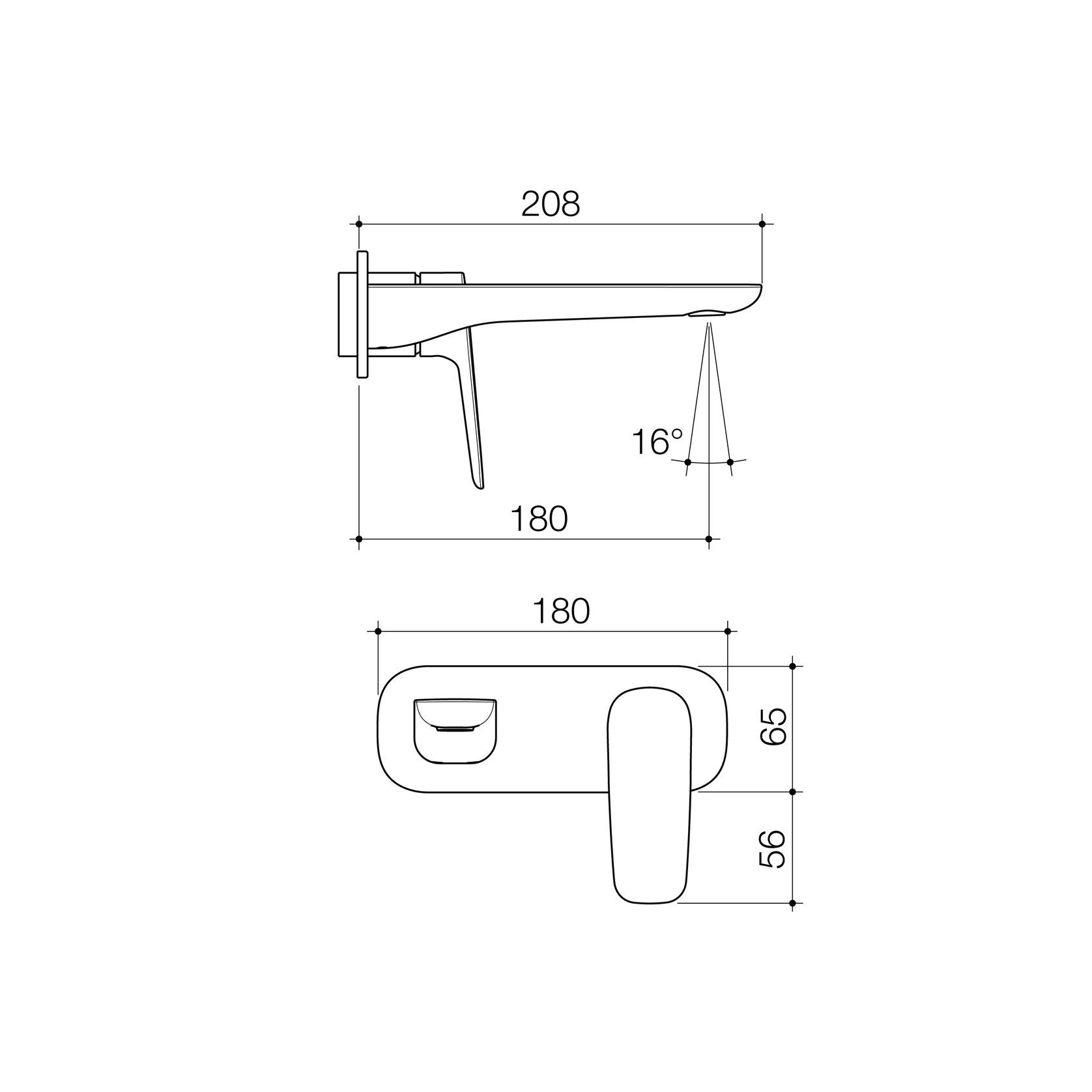 Contura II Wall Basin/Bath Mixer 180mm - Trim Kit | Brushed Nickel gallery detail image
