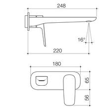 Contura II Wall Basin/Bath Mixer 220mm - Trim Kit  | Chrome gallery detail image