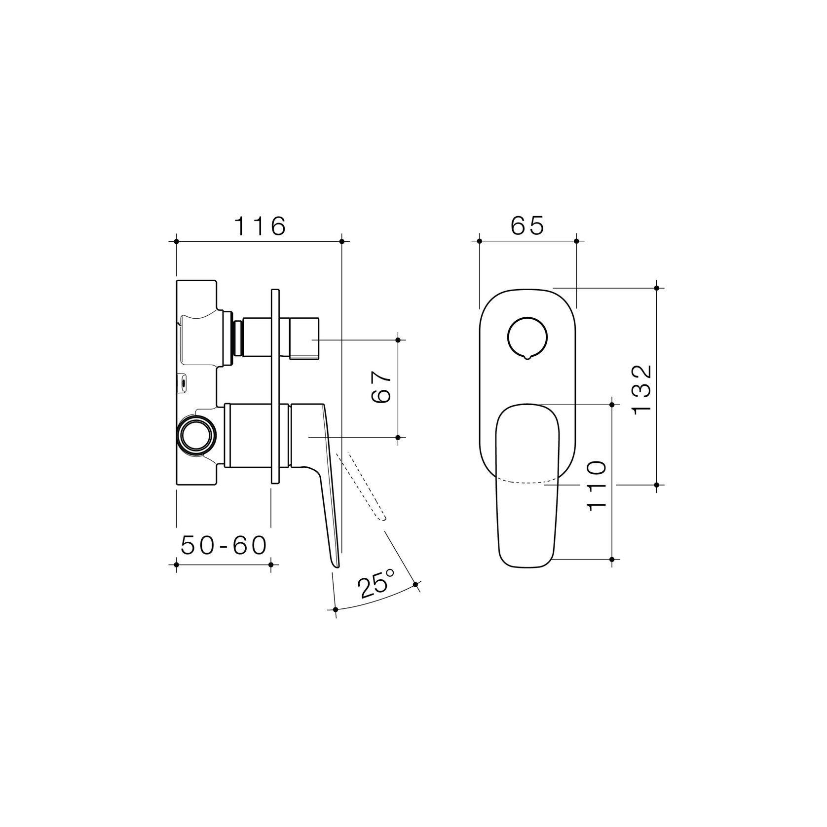 Contura II Bath/Shower Mixer with Diverter  | Matte Black gallery detail image