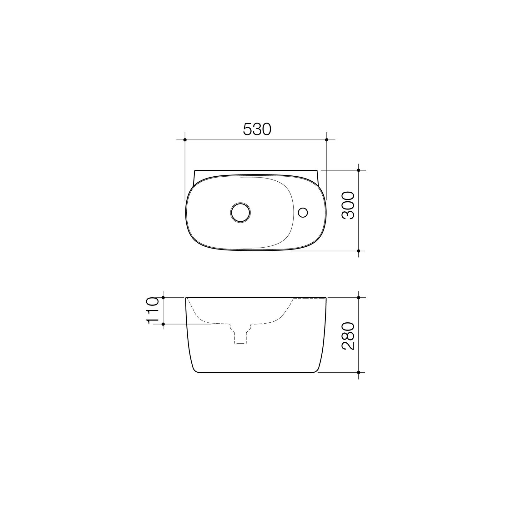 Contura II Hand Wall Basin (1 Tap Hole)  | Matte Clay gallery detail image