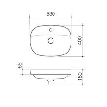 Contura II 530mm Inset Basin with Tap Landing (1 Tap Hole)  | Matte Clay gallery detail image