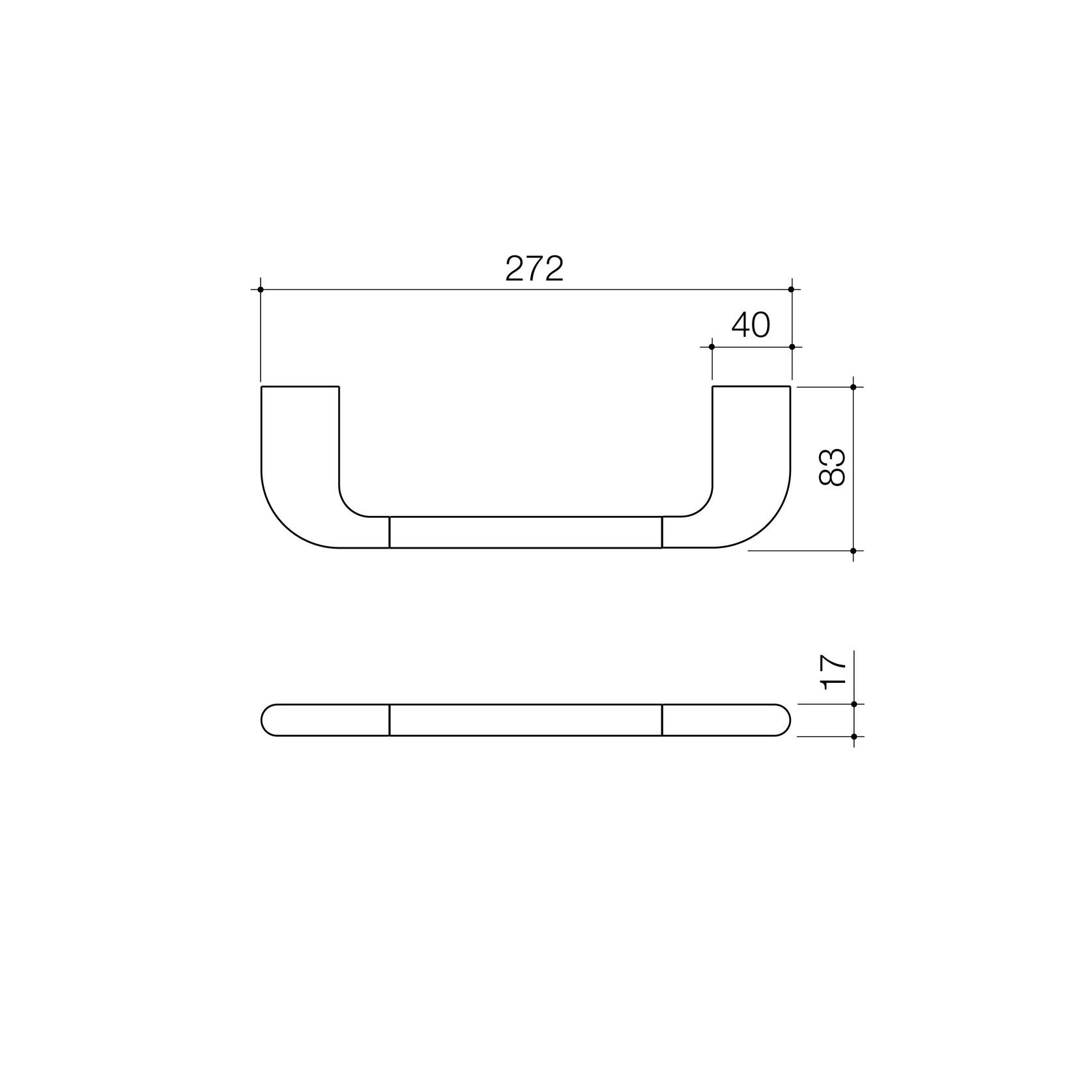 Contura II Hand Towel Rail | Matte Black gallery detail image