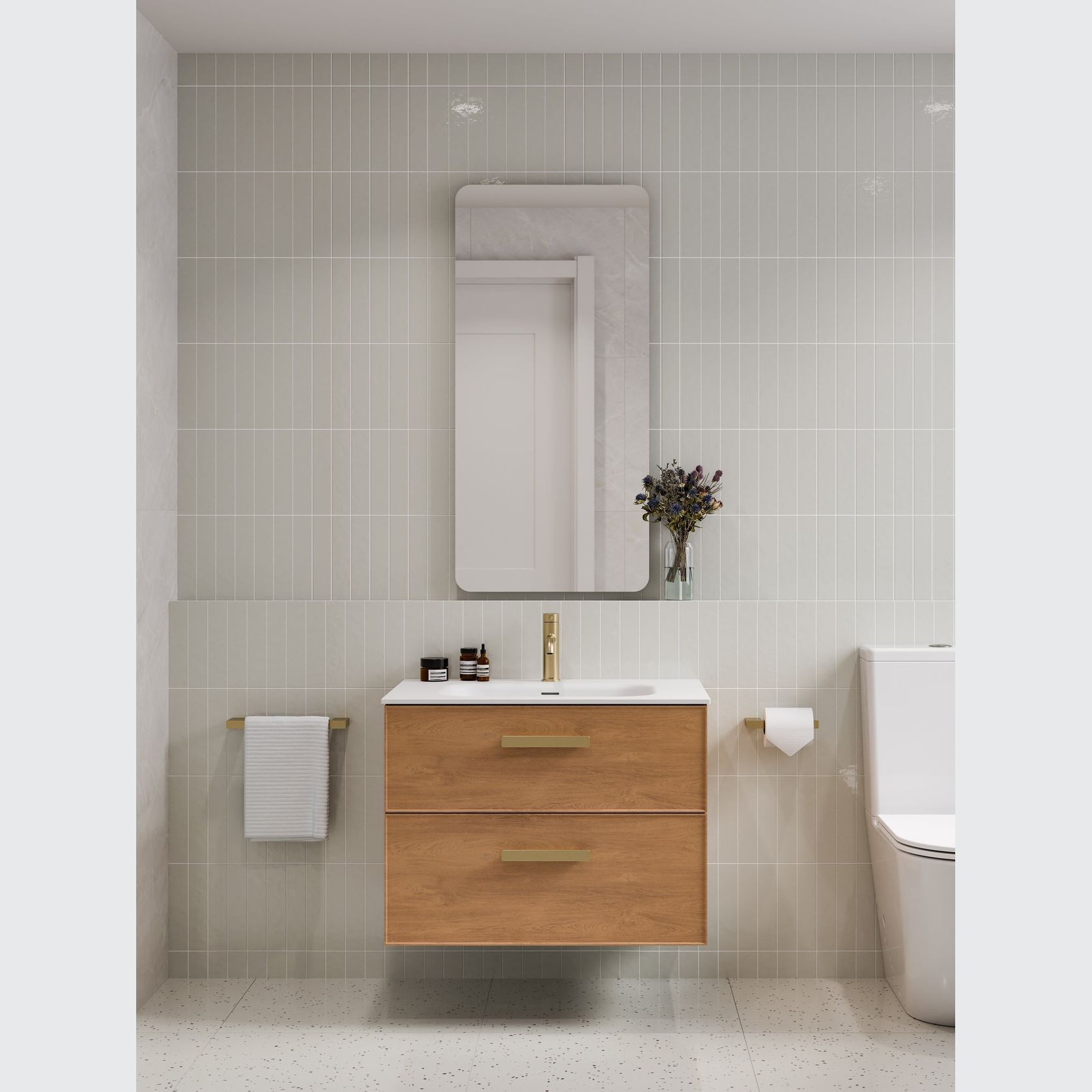 LINEARE 750 DOUBLE DRAWER VANITY | AXEL DRAWER FRONT gallery detail image