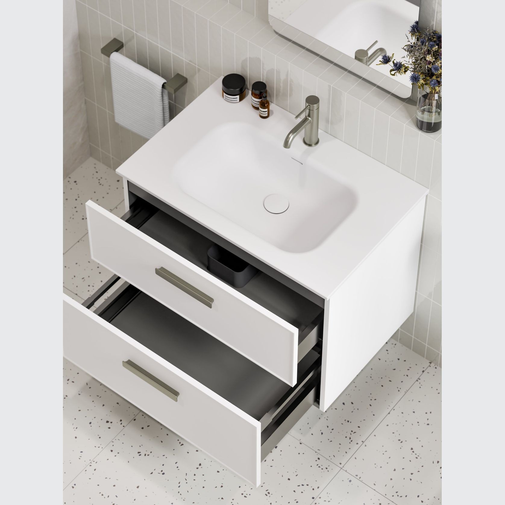 LINEARE 750 DOUBLE DRAWER VANITY | AXEL DRAWER FRONT gallery detail image