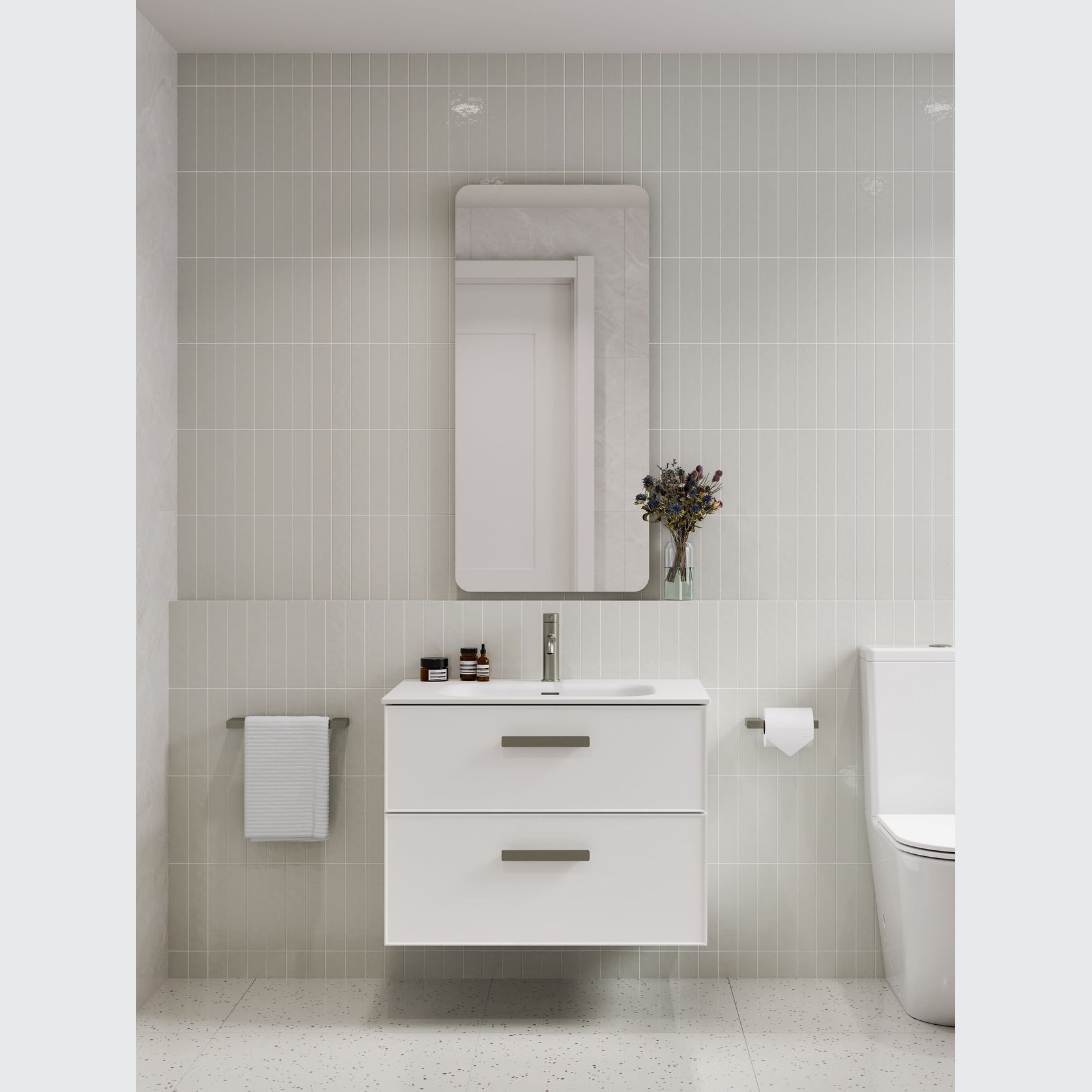 LINEARE 750 DOUBLE DRAWER VANITY | AXEL DRAWER FRONT gallery detail image
